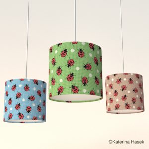 3 ladybird lampshades by Katerina Hasek