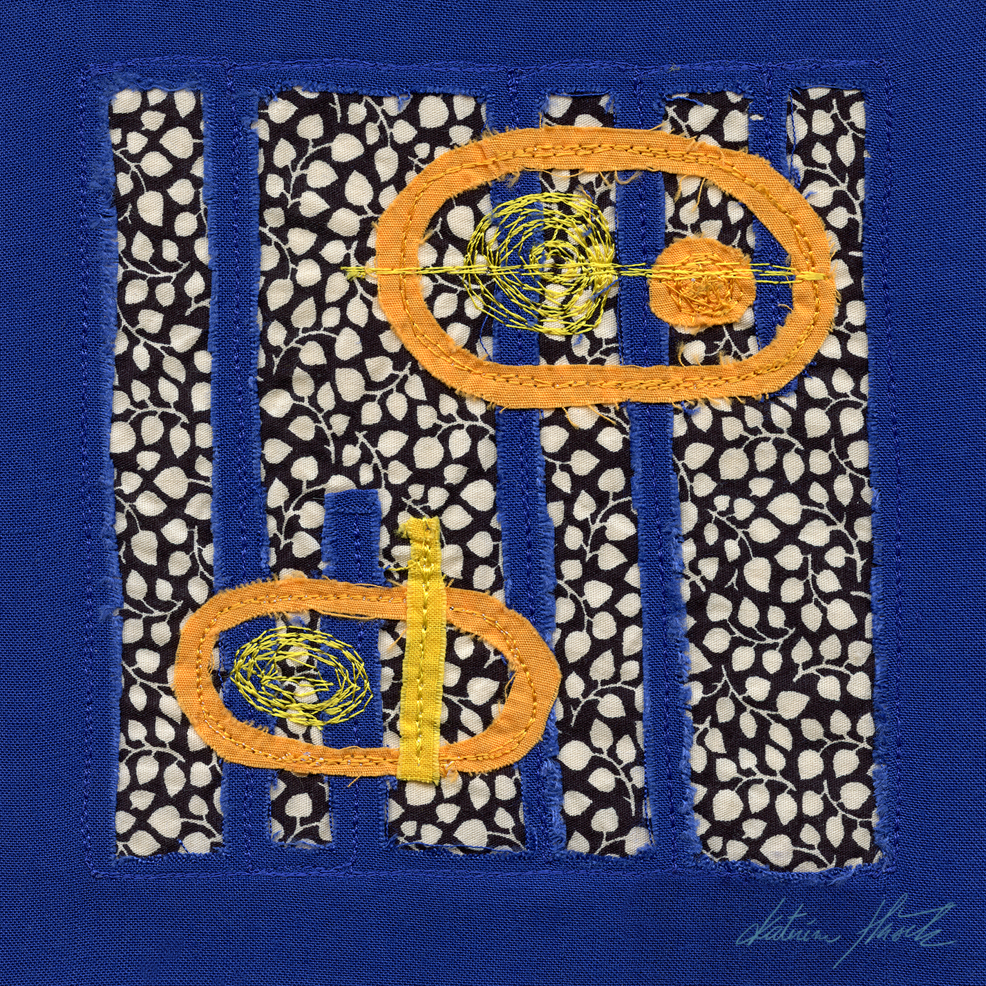 A textile artwork titled Dvorak's Minuet created by Katerina Hasek.