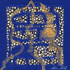 A textile artwork titled Mumlava Cascades created by Katerina Hasek.